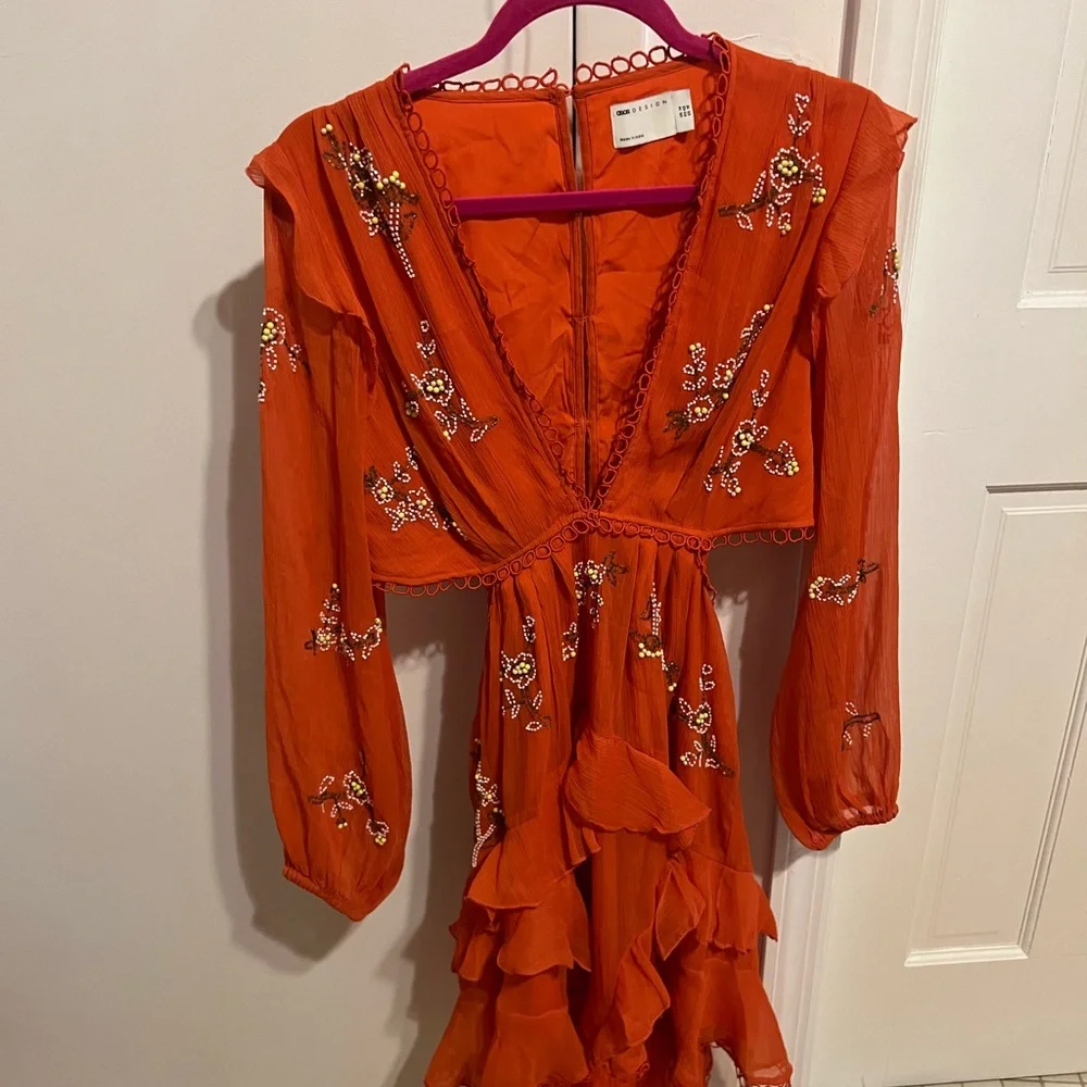 ASOS Beaded Mini Dress - Sz 10 - Picture 2 of 6